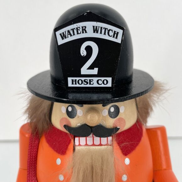 Richard Glaesser Wooden Fireman Nutcracker Water Witch 2 Hose Co Seiffen Germany - Picture 2 of 16